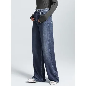 AnotherChill Women's High-Waisted Sweatpant Jeans for Comfort