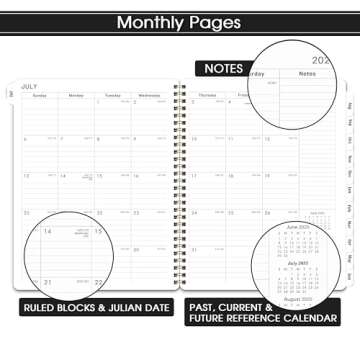 Planner 2025-2026 - Planner/Calendar 2025-2026, Jul.2025 - Jun.2026, 2025-2026 Planner Weekly and Monthly with Tabs, 8" x 10", Flexible Cover + Twin-Wire Binding + Calendars, Daily Organizer - Black