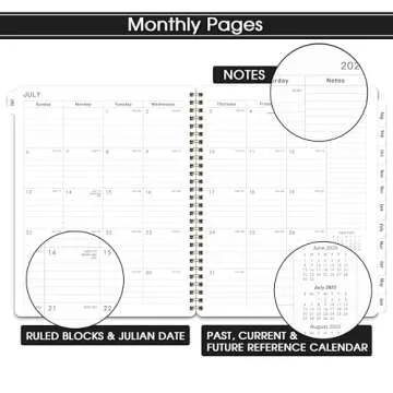 Planner 2025-2026 - Planner/Calendar 2025-2026, Jul.2025 - Jun.2026, 2025-2026 Planner Weekly and Monthly with Tabs, 8" x 10", Flexible Cover + Twin-Wire Binding + Calendars, Daily Organizer - Black