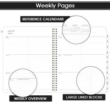 Planner 2025-2026 - Planner/Calendar 2025-2026, Jul.2025 - Jun.2026, 2025-2026 Planner Weekly and Monthly with Tabs, 8" x 10", Flexible Cover + Twin-Wire Binding + Calendars, Daily Organizer - Black