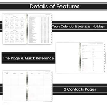 Planner 2025-2026 - Planner/Calendar 2025-2026, Jul.2025 - Jun.2026, 2025-2026 Planner Weekly and Monthly with Tabs, 8" x 10", Flexible Cover + Twin-Wire Binding + Calendars, Daily Organizer - Black