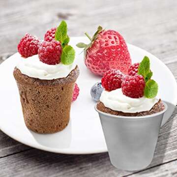 FRIGIIRE 6 Pcs Nonstick Individual Tumblers Popovers Chocolate Molten Pudding Cups Raspberry Mold,3.15 inch Height