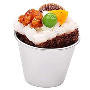 FRIGIIRE 6 Pcs Nonstick Individual Tumblers Popovers Chocolate Molten Pudding Cups Raspberry Mold,3.15 inch Height