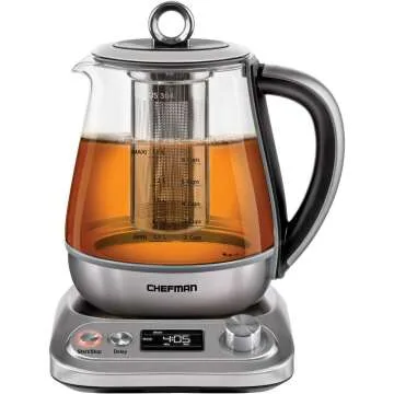Chefman Digital Electric Glass Kettle with Tea Infuser