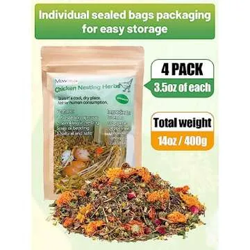 Chicken Nesting Herbs - 14 Oz Natural Nesting Box Herbs in 6 Dried Flower & Herbs for Keeping Coop Fresh and Create Comfortable Environment for Chickens