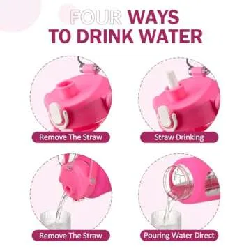 Stylish 64oz Glass Water Bottle with Straw for All use