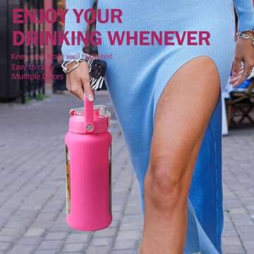 Stylish 64oz Glass Water Bottle with Straw for All use