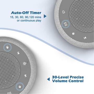 Buffbee Sound Machine Alarm Clock 18 Sounds 7 Night Lights