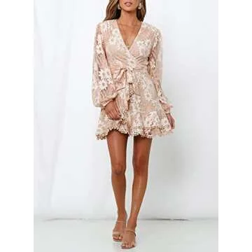 Dokotoo Women's Floral Print Mini Dress for Stylish Comfort