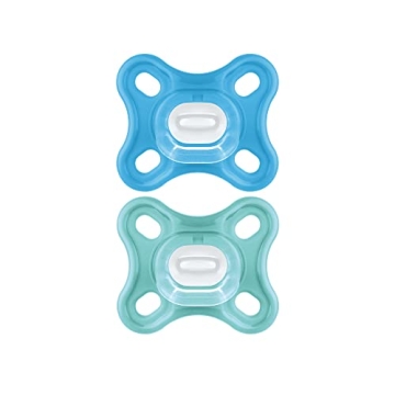 MAM Comfort Baby Pacifier, 100% Lightweight Silicone, Sterilizer Case, 0-3 Months (Pack of 2)