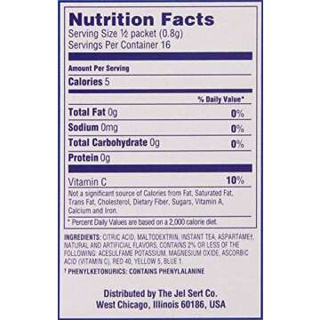 Wyler's Light Singles To Go Powder Packets, Water Drink Mix, Raspberry, 8 Packets per Box, 96 total Packets (Pack of 12)