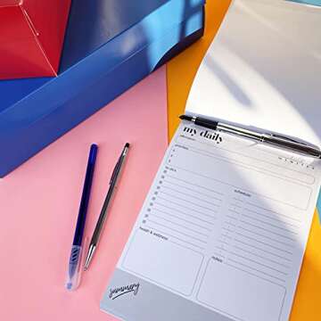 Daily Planner Notepad A5 Size (8.3"x5.8") To Do List, Undated Daily Organizer, Productivity Planner ...