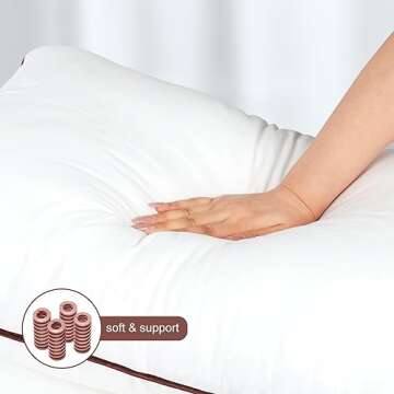 Subrcamos Luxury Comfort Bed Pillows - Hypoallergenic Polyester Microfiber Material - Premium Sleep ...