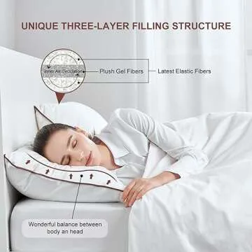 Subrcamos Luxury Comfort Bed Pillows - Hypoallergenic Polyester Microfiber Material - Premium Sleep Support for Side, Back, and Stomach Sleepers - Set of 4, Queen Size 18 x 28 inches, 45 cm x 70 cm