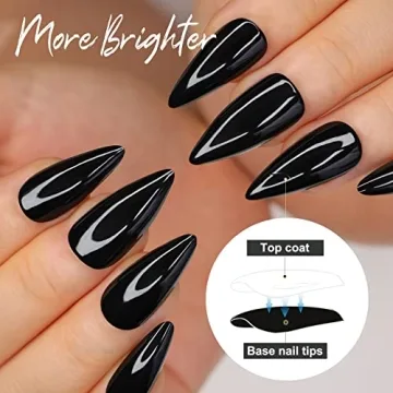 Morily 24Pcs Black Press on Nails for Chic Style