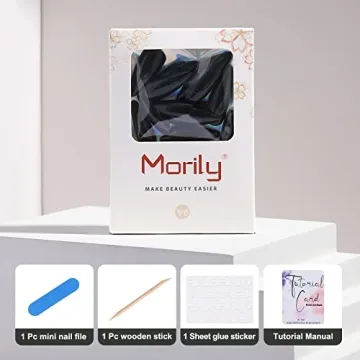 Morily 24Pcs Black Press on Nails for Chic Style