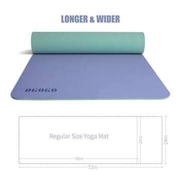 OGOGO Yoga Mat Double-Sided Non Slip,Eco Friendly Exercise Yoga Mat for Men and Women,Thick High Density Pro Mat with Carrying Strap