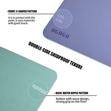 OGOGO Yoga Mat Double-Sided Non Slip,Eco Friendly Exercise Yoga Mat for Men and Women,Thick High Density Pro Mat with Carrying Strap