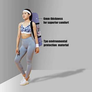 OGOGO Yoga Mat Double-Sided Non Slip,Eco Friendly Exercise Yoga Mat for Men and Women,Thick High Density Pro Mat with Carrying Strap