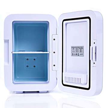 Eskimate 6 Liter Compact Portable Mini Fridge for Bedroom, Office, Car, Dorm with Thermoelectric Cooler and Warmer, Small Refrigerator Storage for Skincare, Beauty, Breastmilk, Snacks - Classic White
