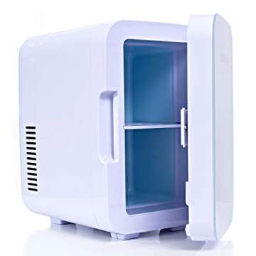 Eskimate 6 Liter Compact Portable Mini Fridge for Bedroom, Office, Car, Dorm with Thermoelectric Cooler and Warmer, Small Refrigerator Storage for Skincare, Beauty, Breastmilk, Snacks - Classic White