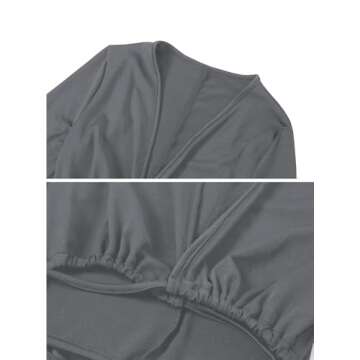 Hilinker Womens Sexy Long Sleeve One Piece Bodycon Jumpsuit Cut Out Club Outfits Grey Medium