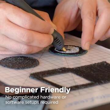 3Doodler Flow 3D Printing Pen for Teens, Adults & Creators! - Black - with Free Refill Filaments + Stencil Book + Getting Started Guide