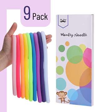 Mr. Pen Monkey Noodle Fidget Toy - 9 Pack Colorful Sensory Noodles for All Ages