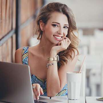 CCnutri Compatible for Apple Watch Bands 38mm 40mm, Innovative No Tool Needed Stainless Steel Replacement Straps Wristbands iWatch Bracelet for Apple Watch Series 6 5 4 3 2 1 SE, Rose Gold