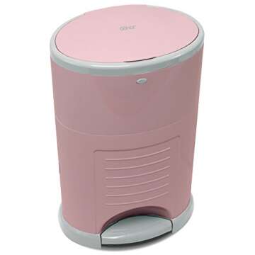 Diaper Dekor Plus Hands-Free Diaper Pail | Soft Pink | Easiest to Use | Just Step – Drop – Done | Doesn’t Absorb Odors | 20 Second Bag Change | Most Economical Refill System |Great for Cloth Diapers