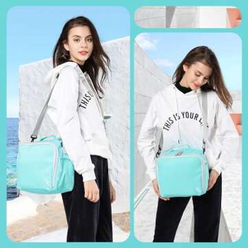 Togood Storage Tote Bag for Marker Pens Brush Pen Coloring Pencils Books Art and Crafts Supplies Tools Cosmetics, Up to 130 Pens,light green