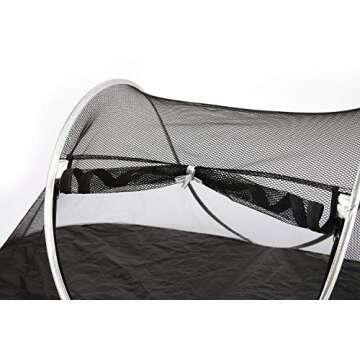 Fooubaby Cat Tent Pop Up Cat House Outside Pet Enclosure Tent Indoor Playpen Portable for Cats Small Dogs in Deck, Yard, Patio, Park, Camping, Travel Outdoor in Summer (Black Net and Silver Edge)
