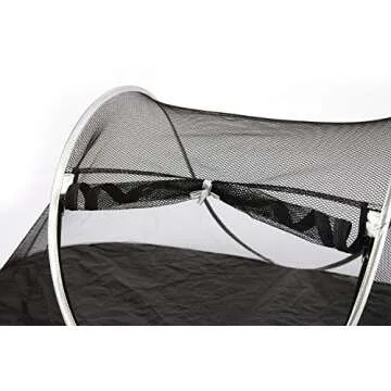 Fooubaby Cat Tent Pop Up Cat House Outside Pet Enclosure Tent Indoor Playpen Portable for Cats Small Dogs in Deck, Yard, Patio, Park, Camping, Travel Outdoor in Summer (Black Net and Silver Edge)