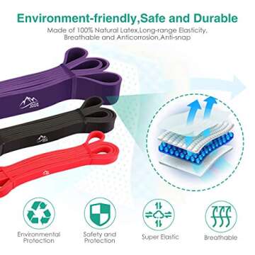 JDDZ SPORTS Pull up Resistance and Assist Bands, Workout Bands | Powerlifting Bands,Mobility Stretch...