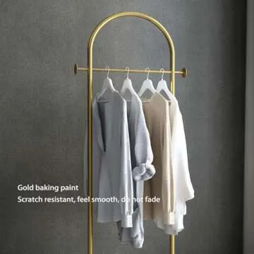 Elegant BUZUEY Gold Clothing Rack with Marble Base