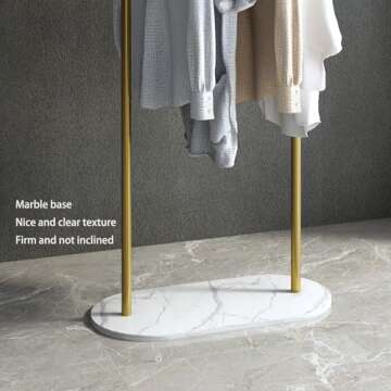 Elegant BUZUEY Gold Clothing Rack with Marble Base