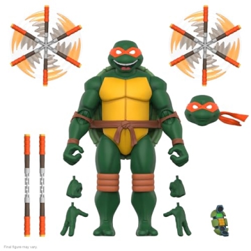 Super7 ULTIMATES! Teenage Mutant Ninja Turtles Michelangelo - 7" TMNT Action Figure with Accessories...