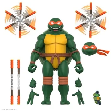 Super7 ULTIMATES! Teenage Mutant Ninja Turtles Michelangelo - 7" TMNT Action Figure with Accessories...
