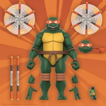 Super7 TMNT Michelangelo 7" Action Figure with Accessories