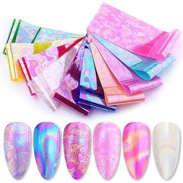 JERCLITY Aurora Iridescence Nail Foil Transfer Kit