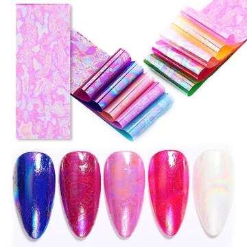 JERCLITY Aurora Iridescence Nail Foil Transfer Kit