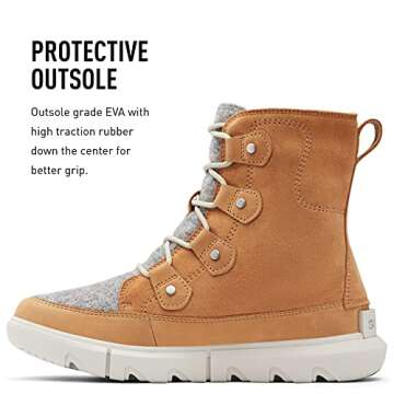 Sorel Women's Explorer II Joan Felt Waterproof Boot - Tawny Buff, Moonstone - Size 7