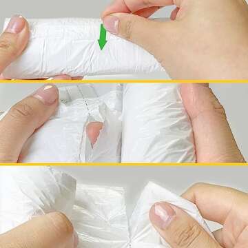 Small Trash Bags 4 Gallon Drawstring, Inwaysin 4 Gallon Trash Bag Extra Strong, Small Garbage Bags for Bathroom Can Bedroom Office Can, Unscented, Quick Cinch,15-18L, White, 54Count