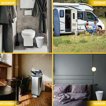 Small Trash Bags 4 Gallon Drawstring, Inwaysin 4 Gallon Trash Bag Extra Strong, Small Garbage Bags for Bathroom Can Bedroom Office Can, Unscented, Quick Cinch,15-18L, White, 54Count