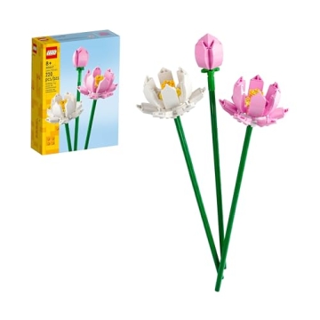 LEGO Lotus Flower - Building Toy for Kids, Girls & Boys, Ages 8+ - Artificial Lotus for Home Decor &...