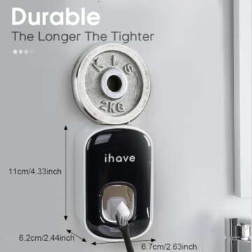 iHave Automatic Toothpaste Dispenser - Smart Bathroom Accessories with Dual-Position Technology and Sturdy Adhesive Strip, Stylish Bathroom Decor and Accessories