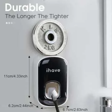 iHave Automatic Toothpaste Dispenser - Smart Bathroom Accessories with Dual-Position Technology and Sturdy Adhesive Strip, Stylish Bathroom Decor and Accessories