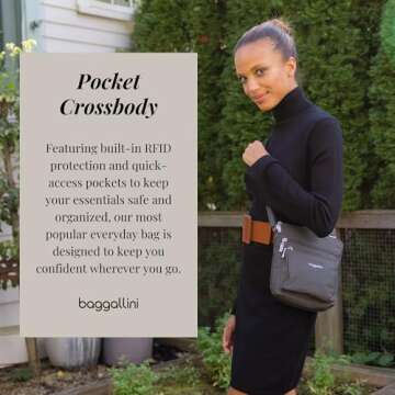 Baggallini Women's RFID Crossbody Bag - Lightweight & Stylish