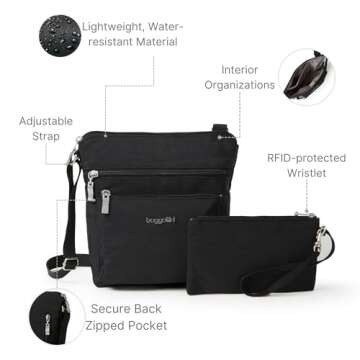 Baggallini Women's RFID Crossbody Bag - Lightweight & Stylish