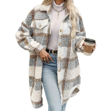 DEPENSL Women's 2024 Winter Fuzzy Fleece Long Jacket - Stylish Sherpa Coat